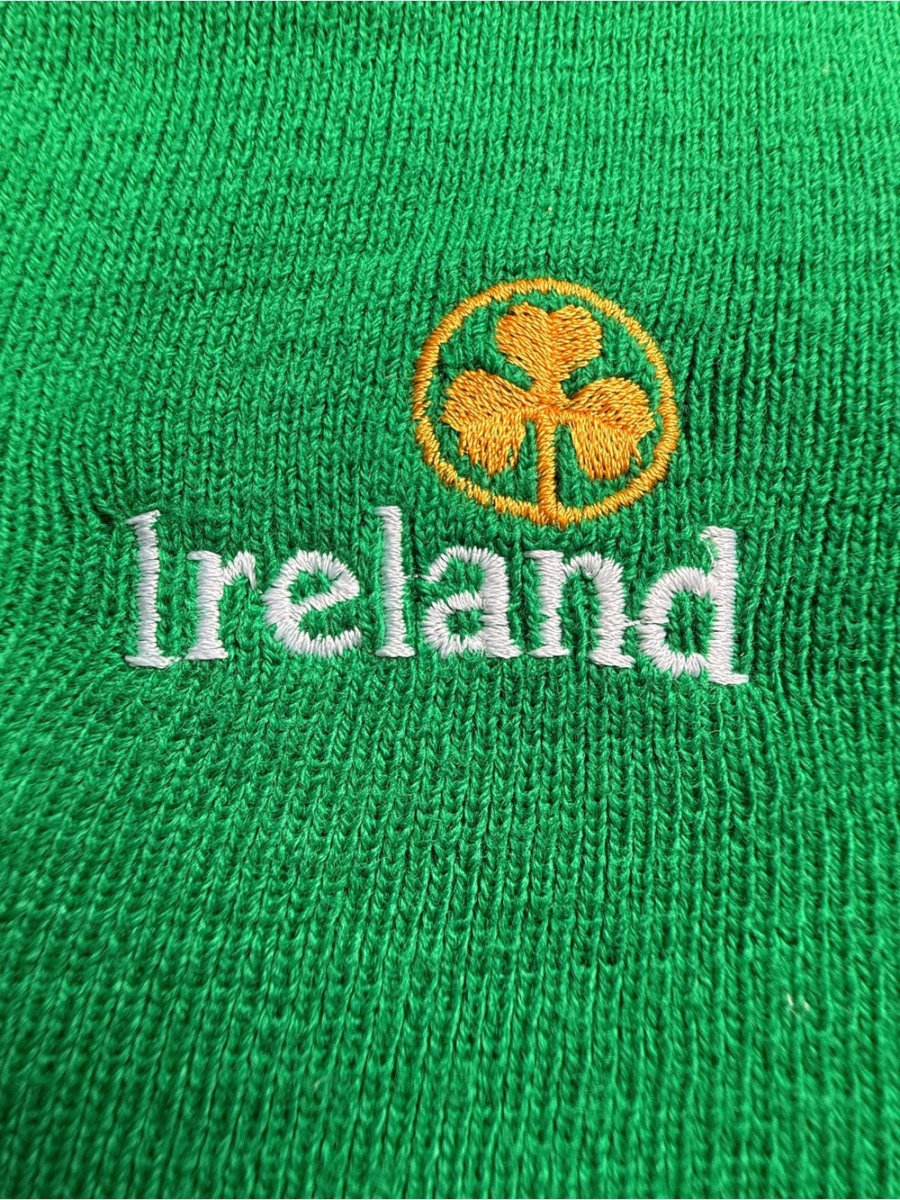 Vintage Blarney Castle Ireland Green V-Neck Shamrock Sweater Size S - Picture 8 of 13
